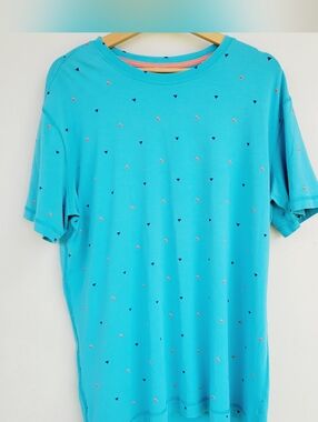 Lululemon 5 year basic tee lakeside blue triangle Size XL *FLAW READ*